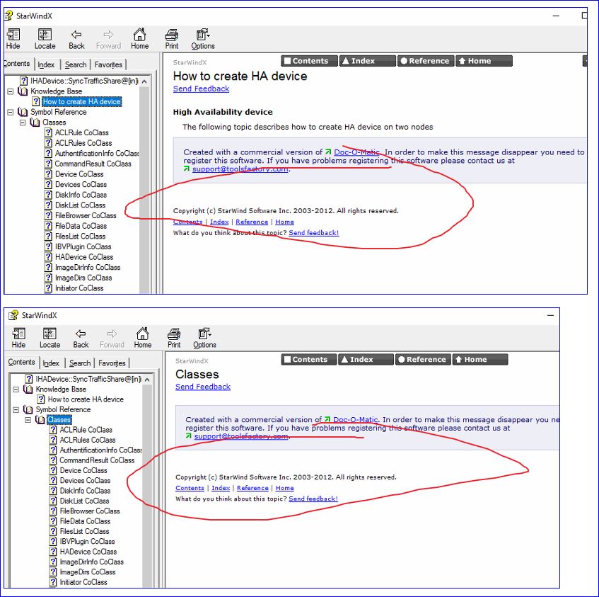 Moire Screenshots of missing Help documentation