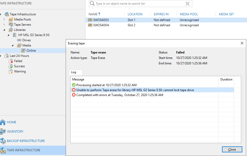 Veeam Print Scree error.