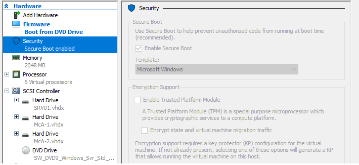 Current VM config