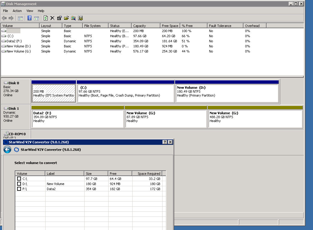 1 disk volume not shown in the list