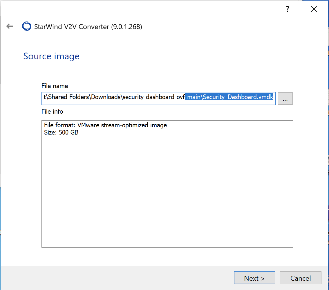 V2V input file screenshot