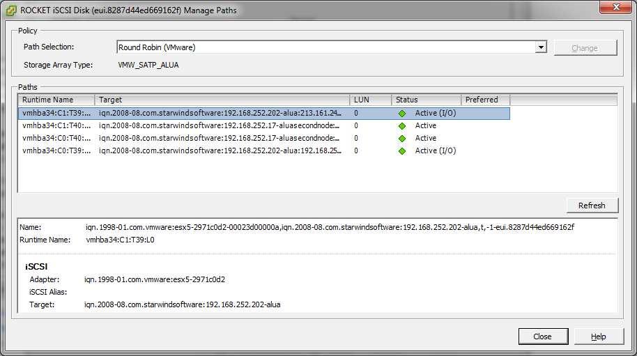 both nodes up, using all optimized/primary paths