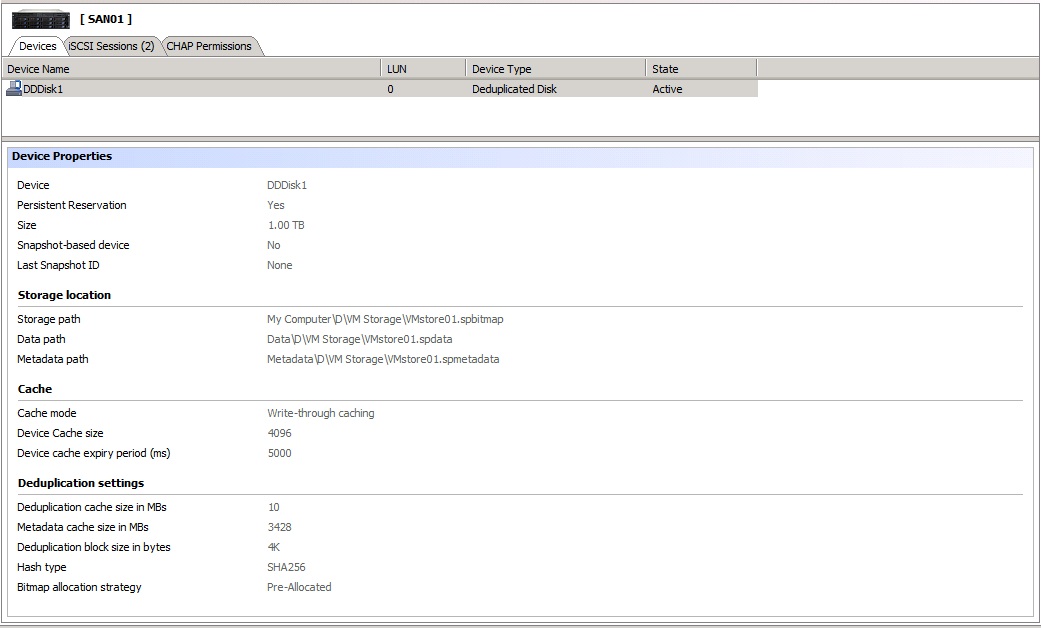 Starwind target configuration