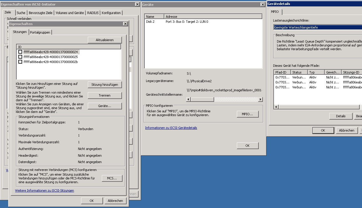 mpio config: iscsi initiator