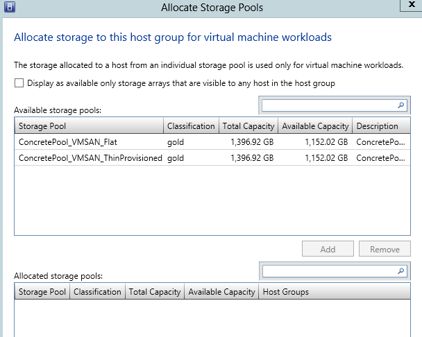 Going to allocate storage pools